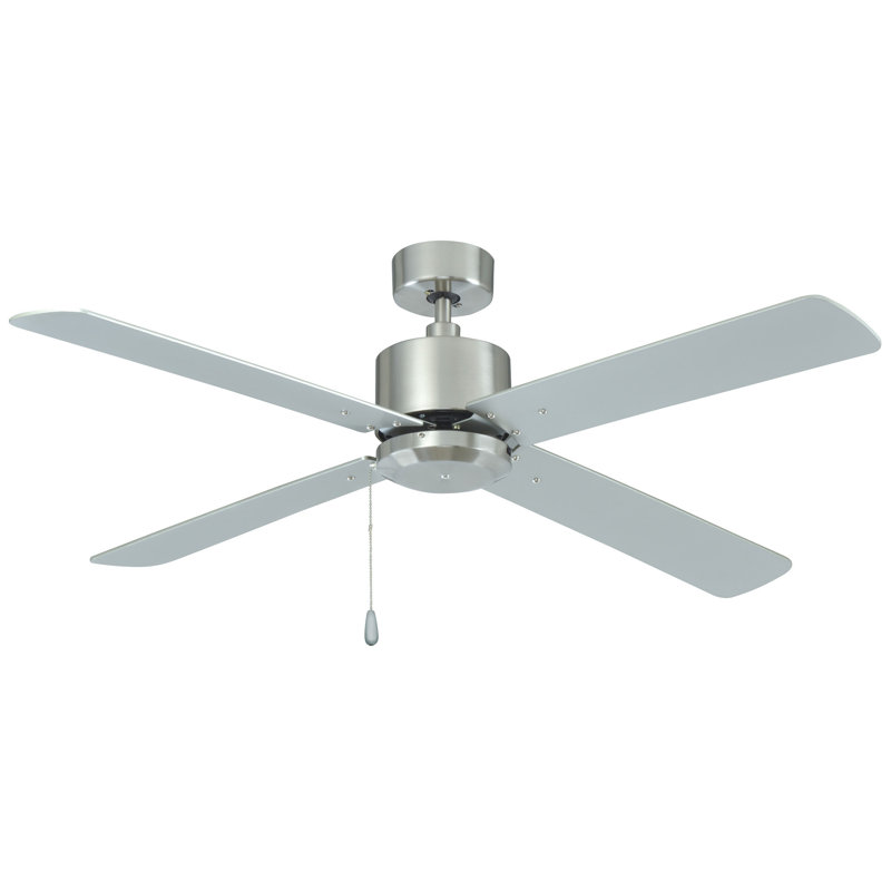 Borges 52" 4-Blade Indoor Ceiling Fan, Brushed Nickel, Brushed Nickel