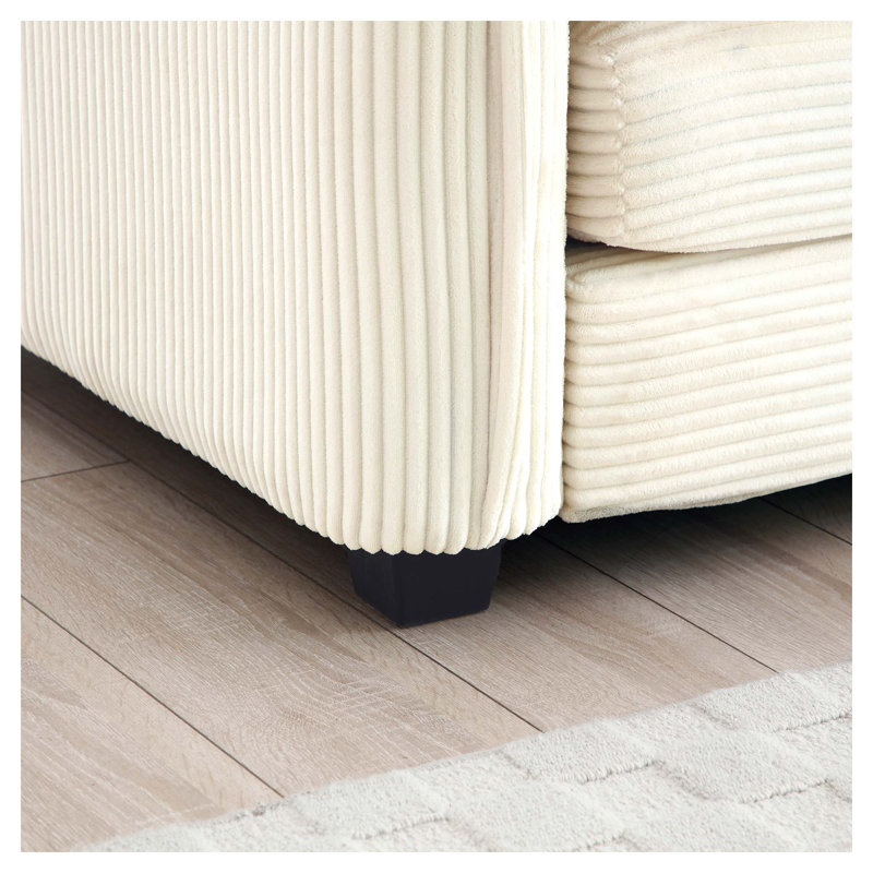 Ensemble de canapé modulaire surdimensionné en velours côtelé 3 pièces pour salon, Beige Corduroy