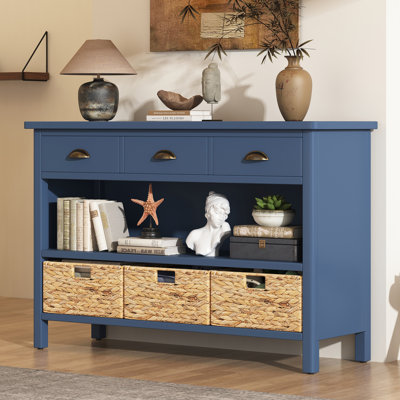 Console rétro avec 3 tiroirs de rangement