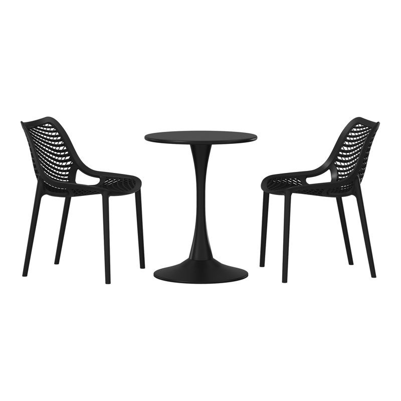 Outdoor Round Dining Set, Black