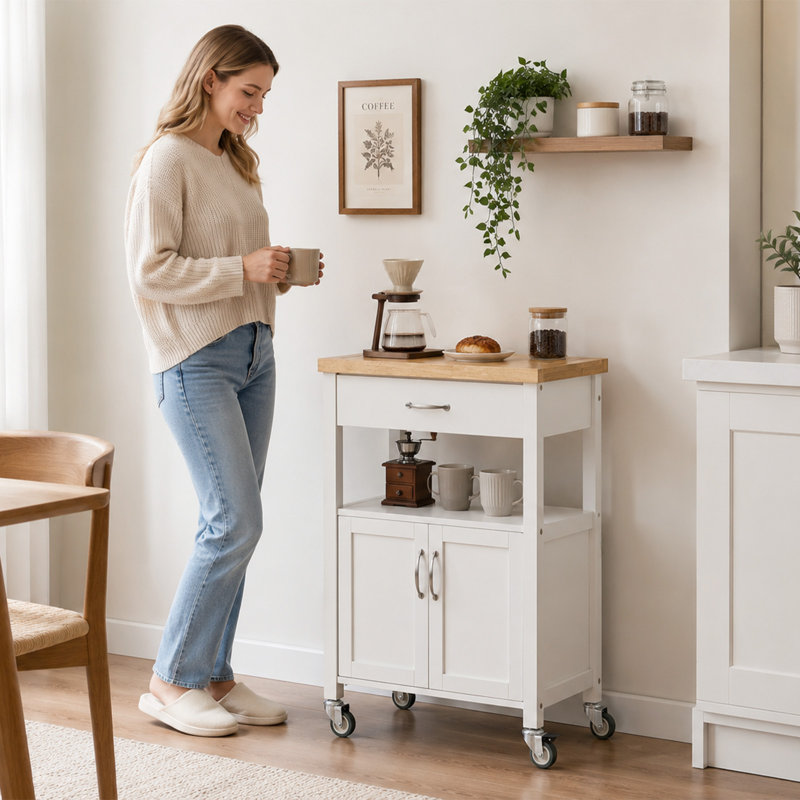 Phelan 60 cm W Kitchen Cart with Top