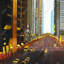 «New York City 9th Street Car Scenic», reproduction encadrée-1125910757-1125910755