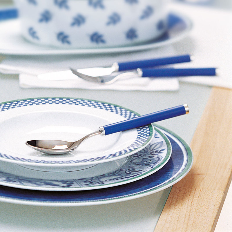 Play! 24 Piece 18/10 Stainless Steel Cutlery Set, Service for 6, Blue
