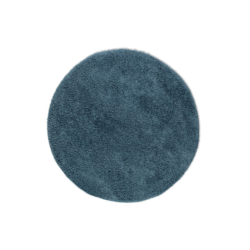 Solid Colour Machine Woven Teal Area Rug, Round 140cm