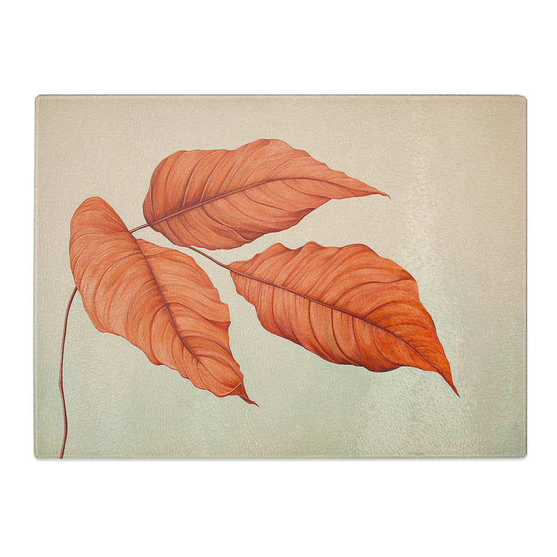 Leaf Minimalism No.2  Glass Chopping Board