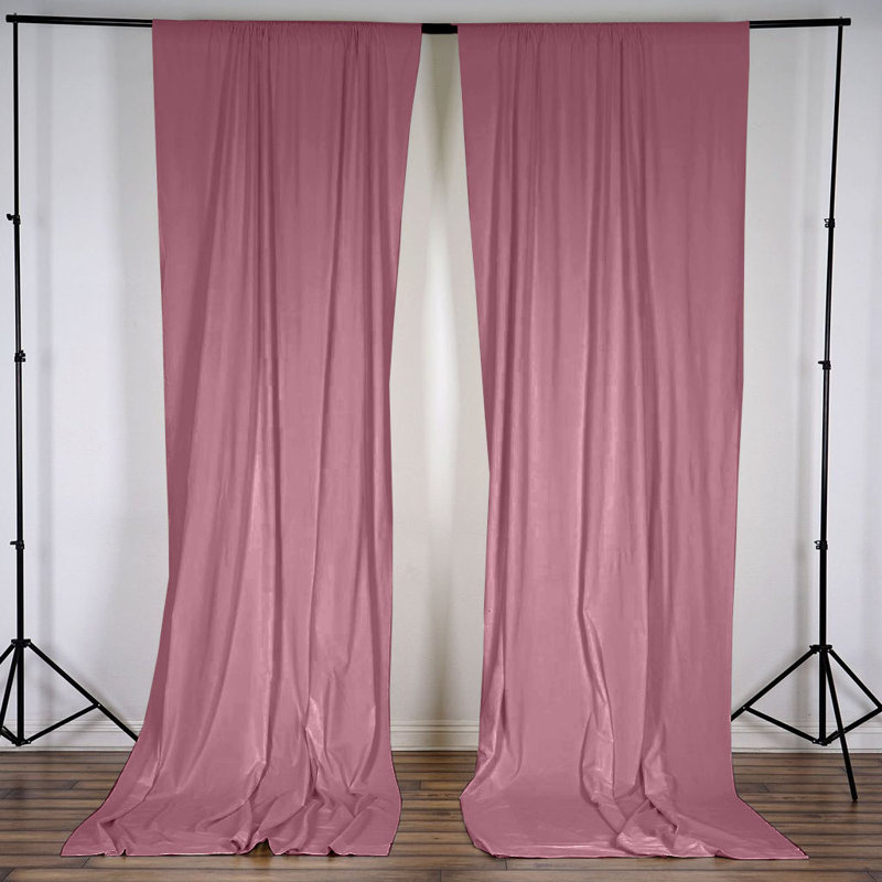 Antion Semi Sheer Curtain Single Panel, 56" x 120", Dusty Rose