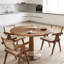 Oak Dining Table with Wood Base