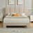 Juanetta 44“ Tall Headboard Linen Upholstered Platform Bed,Beige,Queen-1680884896-1680884901