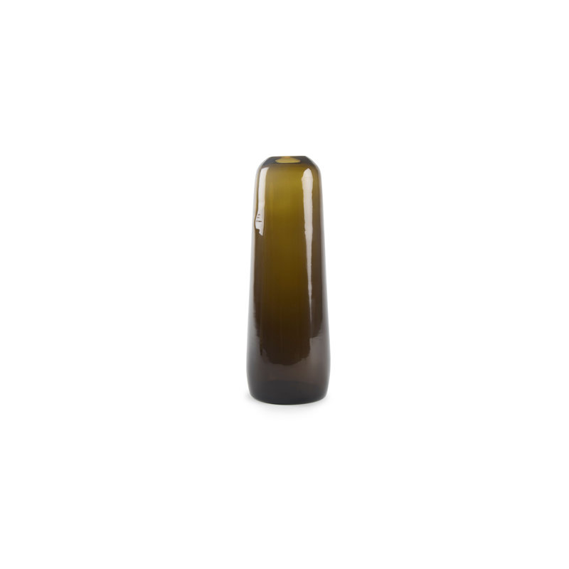 Aurora Handmade Glass Table Vase, Olive, 11.5" H x 4" W x 4" D
