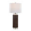 Lampe de table cylindrique 29,25 "à lustre brun, cristal K9 transparent et abat-jour en lin blanc de Grandview Gallery par LumiSource - ensemble de 2