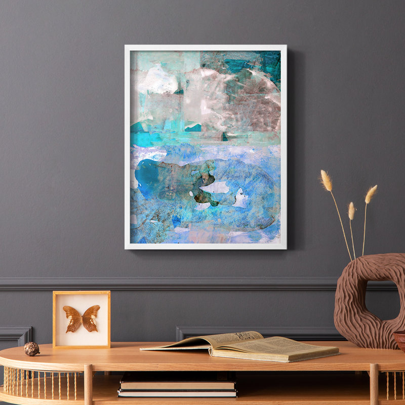 Impasto IV, reproduction encadrée - bois massif, H 28 po x l 22 po, Blanc