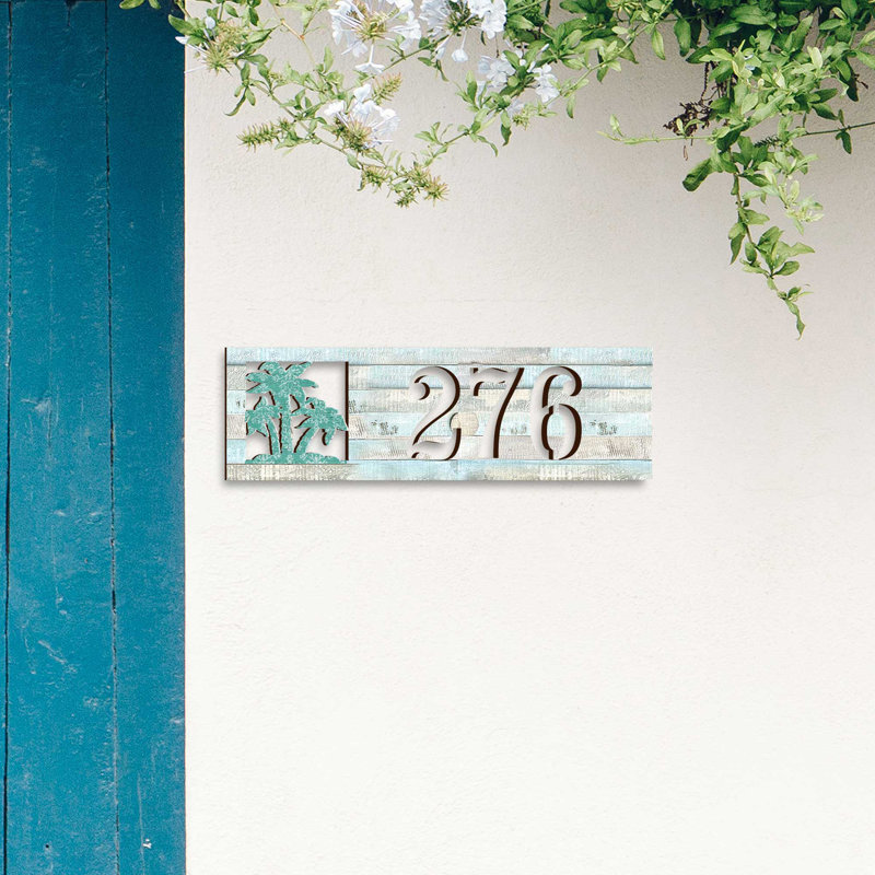 Plaque d'adresse sur 1 ligne Palm Trees, Oui