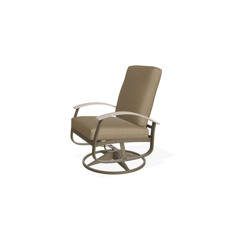 Belle Isle Outdoor Swivel Lounge Chair, Spectrum Indigo Sunbrella®, Textured Beachwood, Desert P60