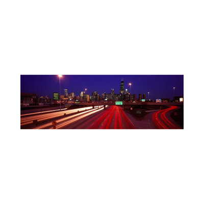 Kennedy Expressway Chicago IL USA 1 Piece Wrapped Canvas Panoramic Wall Art