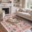 Gemini Oriental Machine Washable Red Indoor Area Rug with Non-Slip Backing-615691285-615872988