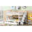 Bedroom Stairway Bunk Bed In White, Full - Over Full, Storage Shelves, Drawer, Guard Rail, Solid Pine Legs, Some Assembly Needed