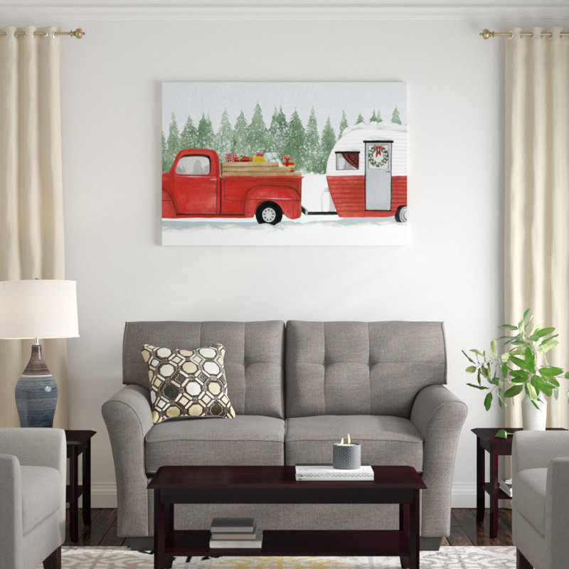Camping for Christmas Collection D by Grace Popp - Graphic Art Print, 81cm H x 122cm W, Wrapped Canvas