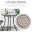 Valleywood 60 cm Mosaic Garden Table Small Round Side Table Orange and White