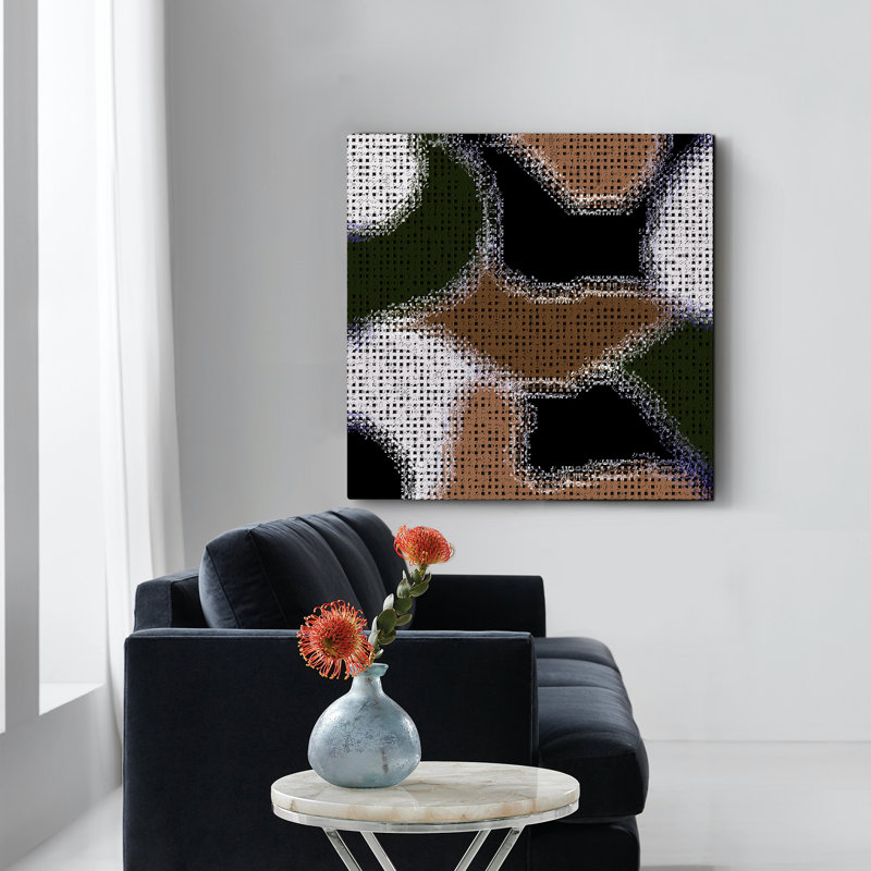 Mosaïque abstraite - peinture sur toile tendue, H 36 po x l 36 po x P 1,5 po