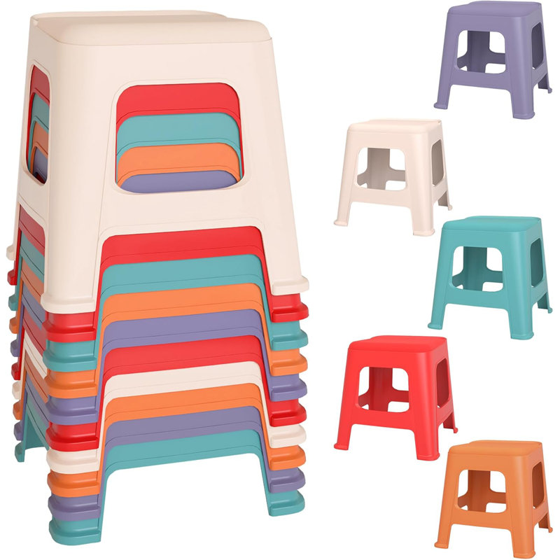 10 chaises empilables 10 pièces, chaise en plastique colorée pour enfants de 12,9 po pour la classe, l'école, la maternelle, la maison