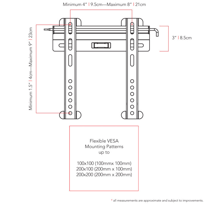 DCOR Design Single Screen Wall Mount