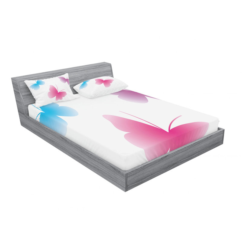 Microfiber Ombre Sheet Set, Queen Sheet Set with Fitted Sheet