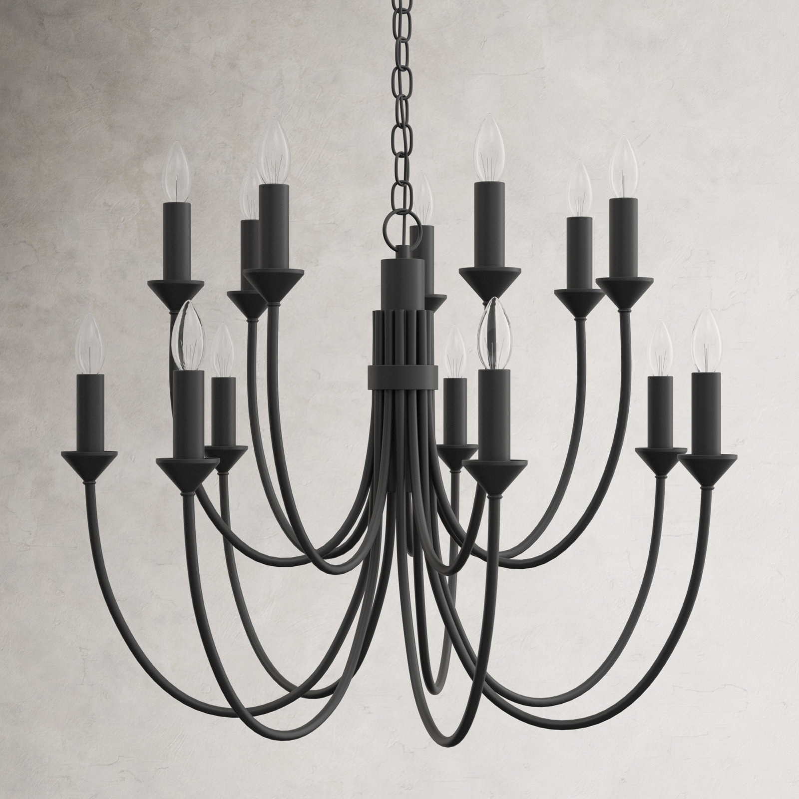 Alexandria 14 - Light Dimmable Chandelier, Forged Iron