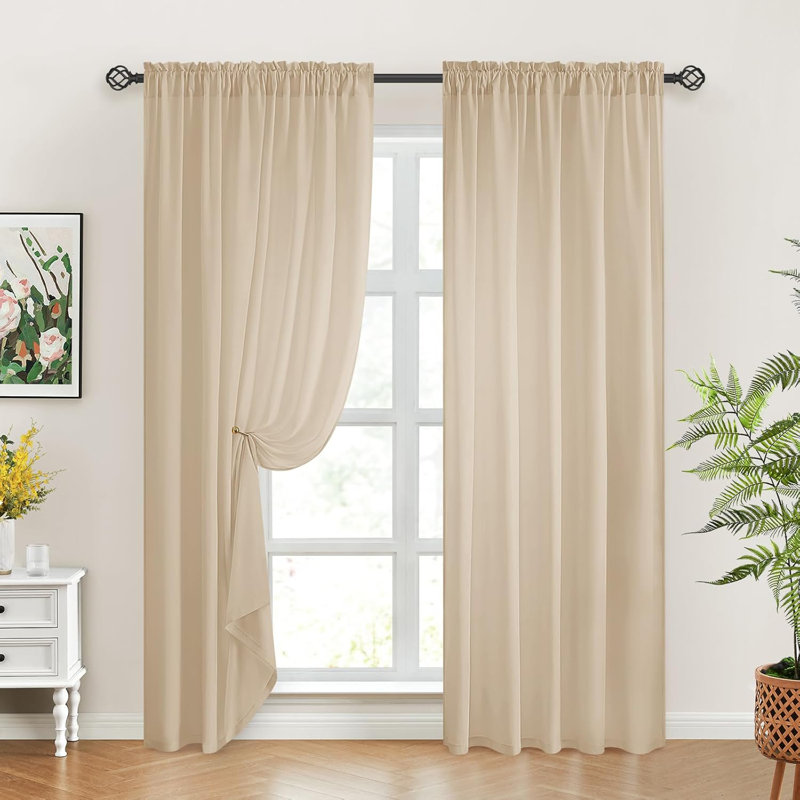 Rideaux transparents non transparents, L 52 po x L 84 po, Gris clair