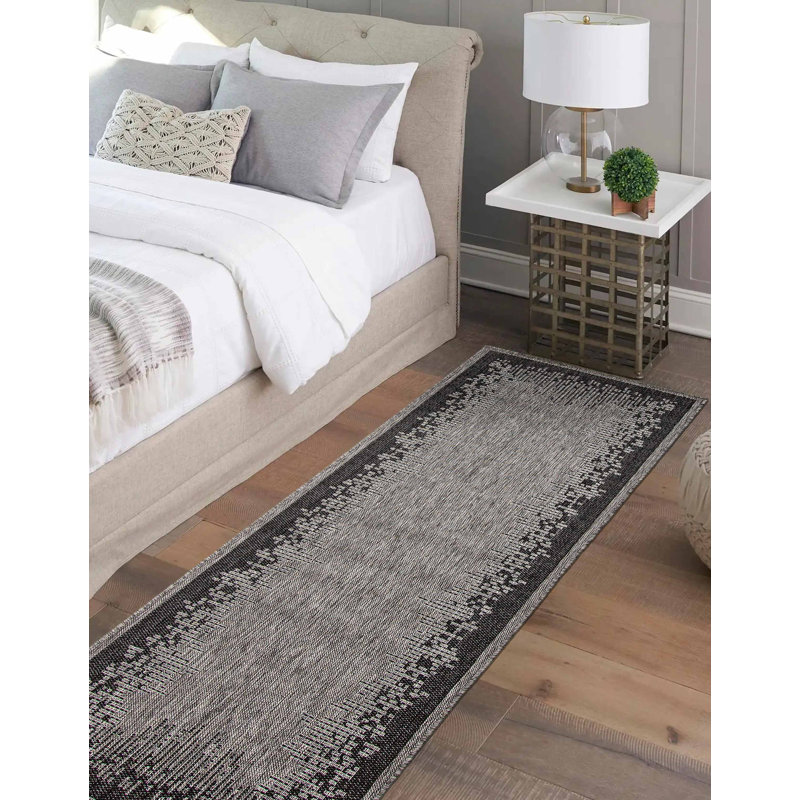 Tapis gris Edge, Tapis de couloir 2 pi 8 po x 8 pi 2 po