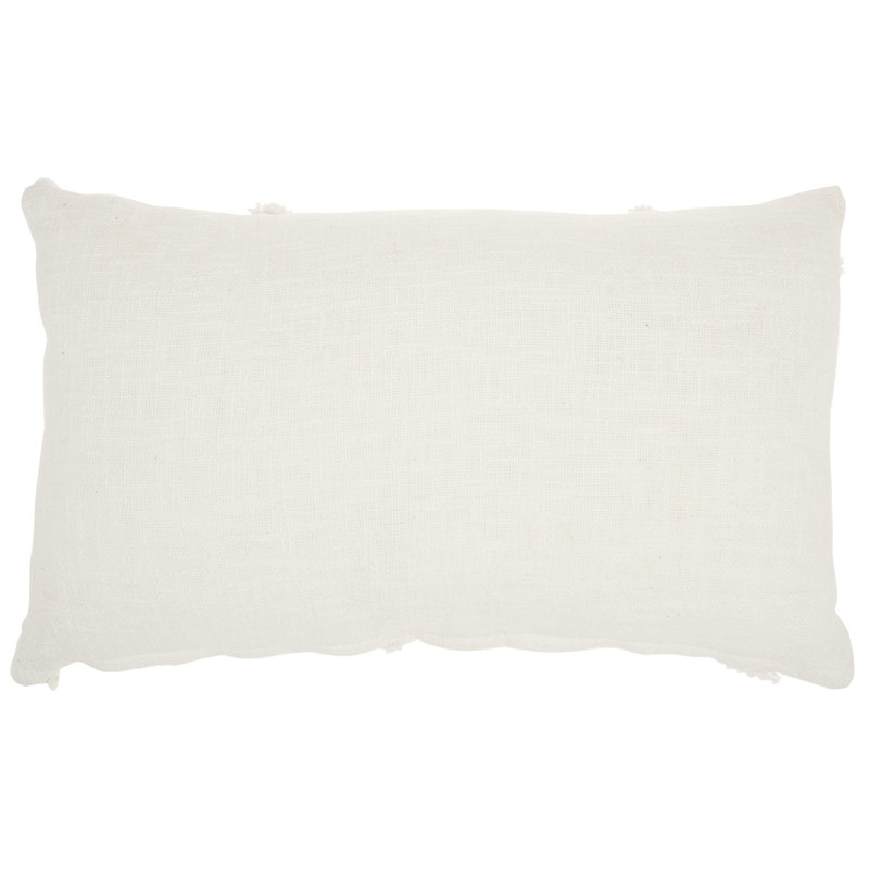  Housse de coussin rectangulaire et insert, Blanc