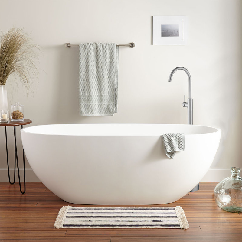 1-Handle Freestanding Floor Mount Roman Industrial Style Tub Faucet Bathtub Filler, Brushed Nickel