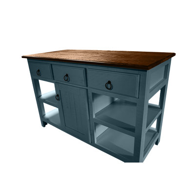 Rustic 60" Solid Wood Kitchen island