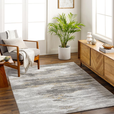 Davide Abstract Dark Gray Area Rug
