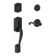 Camelot Handleset with Deadbolt and Flair Door Lever and Rosette