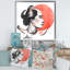 Samurai Warrior And Red Sun - reproduction d'art moderne sur toile Mid-Century-66837318-66837316