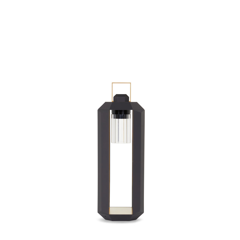 Cube Outdoor Battery Lamp, 28.3" H x 9.6" W x 9.6" D, Dark Bronze