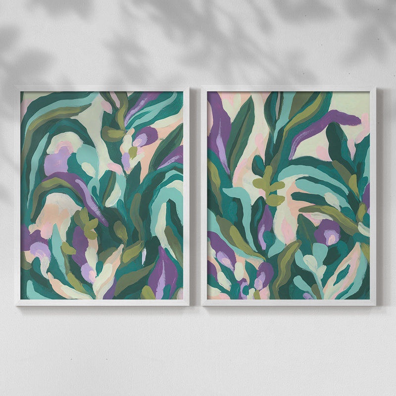 Jungle Wave I - reproduction encadrée de qualité supérieure - prête à être accrochée - aucun clou requis - aucun clou requis