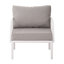  Ensemble de conversation modulaire 9 pièces avec 2 tables basses et coussins profonds, blanc et gris-1863889485