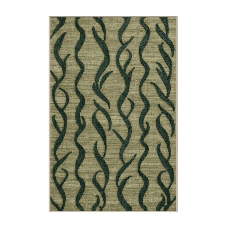 Washable Kombu Vegetables Area Rug, Rectangle 5' x 8'