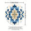 Ensemble de 3 tapis de salle de bain bleu et jaune à motif floral