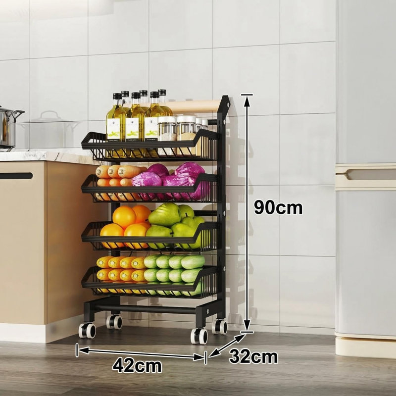 Metal Storage Rack, 90cm H x 42cm W x 32cm D