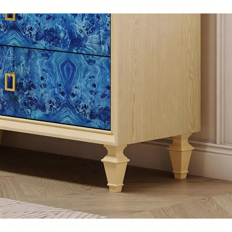 Commode d'appoint bleue de style minimaliste