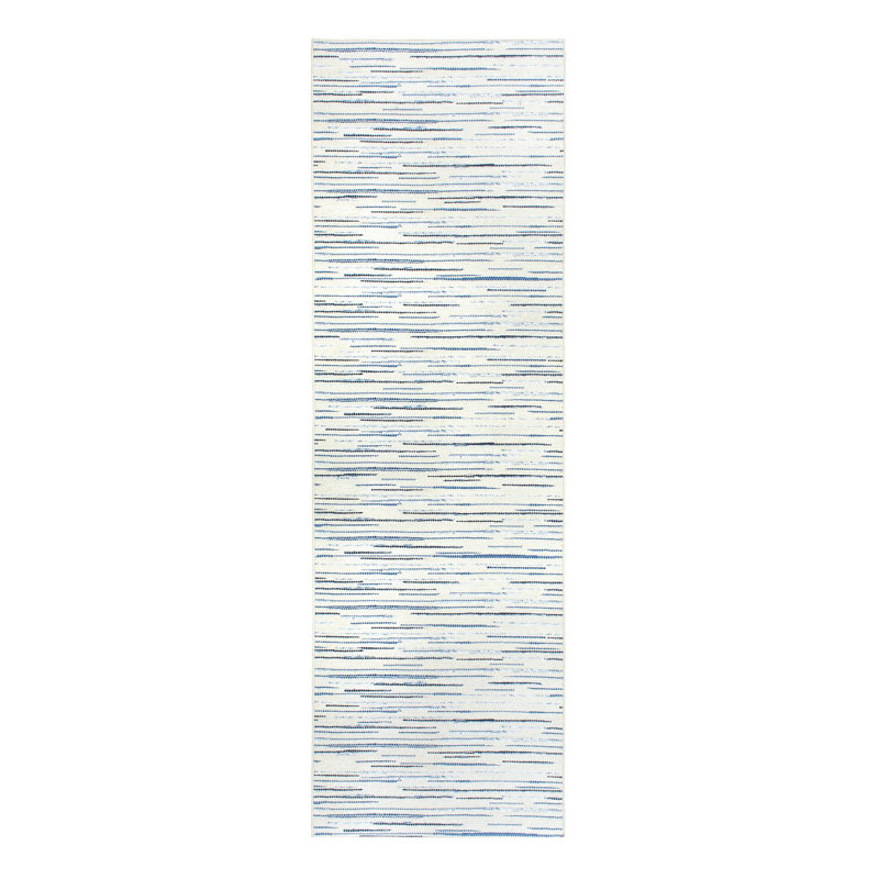 Tapis bleu lavable Elwood, Tapis de couloir 2 pi 6 po x 8 pi