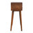 Curved Chestnut Console Table, 2-Drawers, 1 Open-Storage, Brown-1704167607