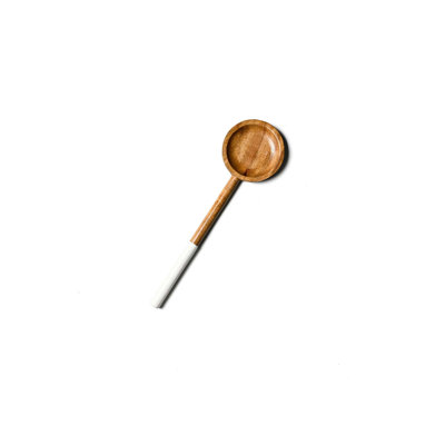 White Wooden Serving Spoon
