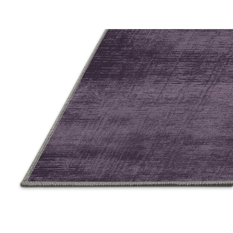 Machine Washable Abstract Purple Area Rug