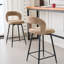 Swivel Upholstered Bar Stool with Iron Frame-1544208728