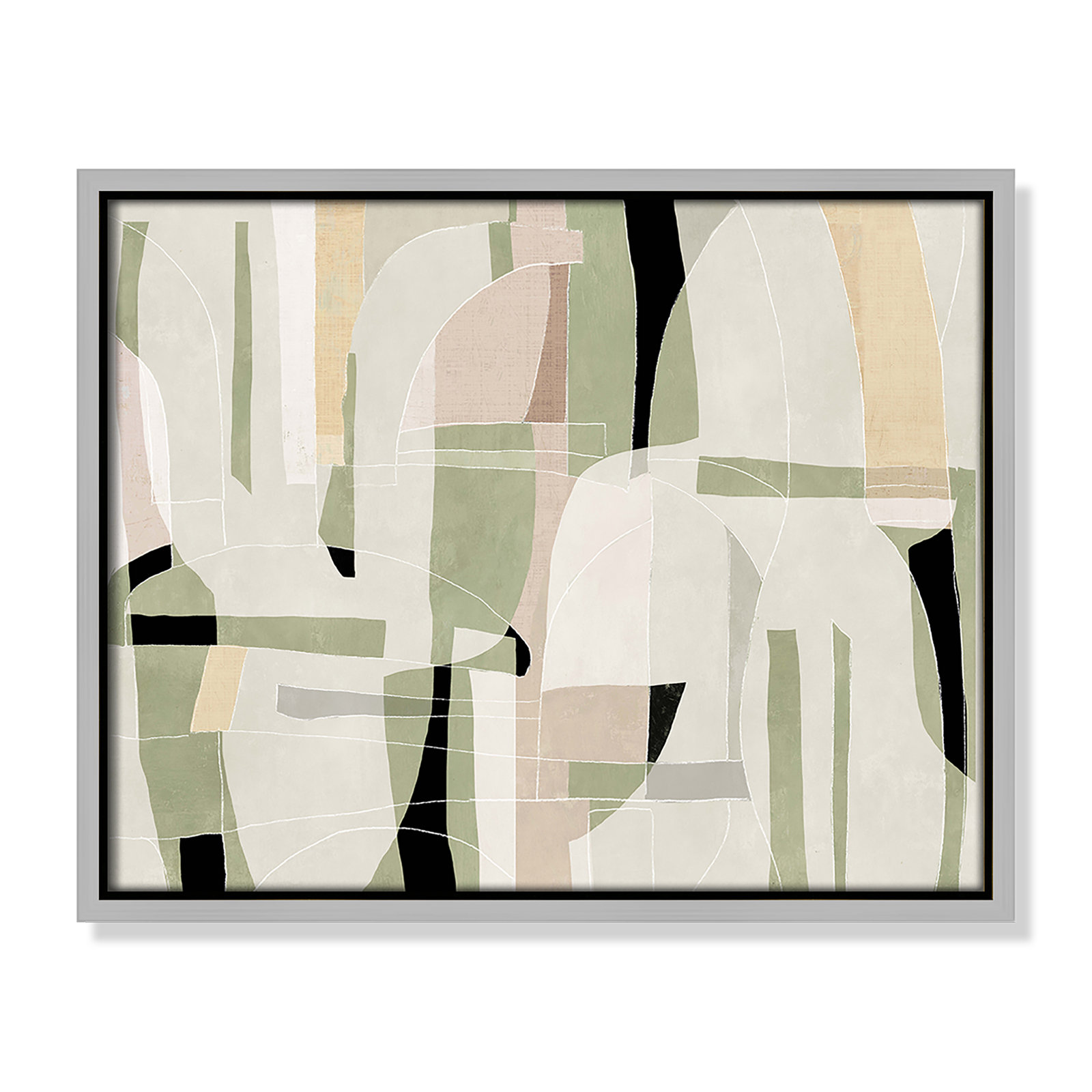Sunny Barcelona - Floater Frame Canvas, 15.5" W x 12.5" H, Silver