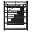 Lit mezzanine double en métal avec tablettes de rangement