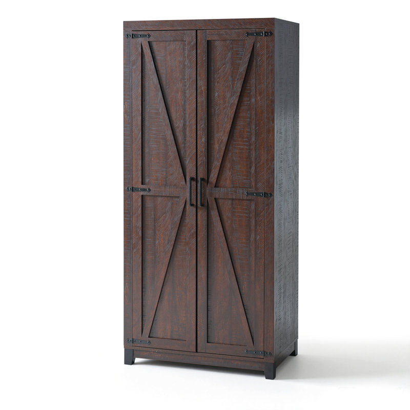 Armoire en bois manufacturé Chiara, Espresso